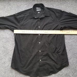 Convington Classic Fit Size 17.5 32/33 Men's Long Sleeve Button Down Shirt Black